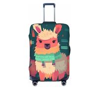 QMNSEHF Copertura per bagagli da viaggio Protezione per valigia elastica lavabile carino lama cartone animato valigia copertura antigraffio spandex bagagli copre per bagagli da 45-81 cm, Nero , M