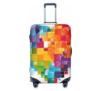 QMNSEHF Copertura per bagagli da viaggio Protezione per valigia elastica lavabile con cuore colorato Valentine Love Copertura per valigia antigraffio Spandex copre bagagli adatto per bagagli da 45-81