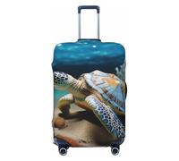 QMNSEHF Copertura per bagagli da viaggio Protezione per valigia elastica lavabile conchiglia marina tartaruga tartaruga copertura per bagagli in spandex antigraffio adatta per bagagli da 45-81 cm