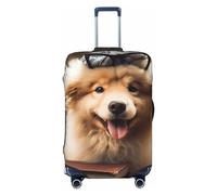 QMNSEHF Copertura per bagagli da viaggio Protezione per valigia elastica lavabile divertente animale cane copertura antigraffio spandex bagagli copre per bagagli da 45-81 cm, Nero , XL