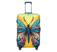 QMNSEHF Copertura per bagagli da viaggio Protezione per valigia elastica lavabile farfalla Tie Dye copertura per valigia antigraffio Spandex copre bagagli adatto per bagagli da 45-81 cm, Nero , XL
