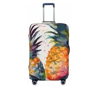 QMNSEHF Copertura per bagagli da viaggio Protezione per valigia elastica lavabile Frutta Tropicale Acquerello Ananas Copertura per valigie Anti-graffio Spandex Copertura per bagagli Adatto per bagagli