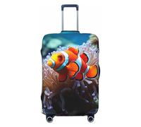QMNSEHF Copertura per bagagli da viaggio Protezione per valigia elastica lavabile pesce pagliaccio copertura per valigia antigraffio Spandex copre bagagli adatto per bagagli da 45-81 cm, Nero , L