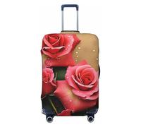 QMNSEHF Copertura per bagagli da viaggio Protezione per valigia elastica lavabile Rose Copertura per valigia antigraffio Spandex copre bagagli adatto per bagagli da 45-81 cm, Nero , L