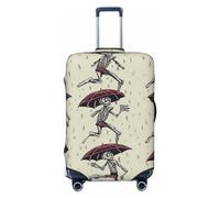 QMNSEHF Copertura per bagagli da viaggio Protezione per valigia elastica lavabile scheletro danza con ombrello copertura per valigia antigraffio spandex copertura per bagagli adatta per bagagli da 45