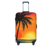 QMNSEHF Copertura per bagagli da viaggio Protezione per valigia elastica lavabile tramonto palma copertura per valigie antigraffio in spandex copre per bagagli da 45-81 cm, Nero , XL