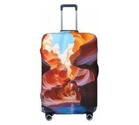 QMNSEHF Copertura per bagagli da viaggio Protezione per valigie elastica lavabile Antelope Canyon Copertura per valigia antigraffio Spandex Copertura per bagagli Adatto per bagagli da 45-81 cm, Nero