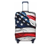 QMNSEHF Copertura per bagagli da viaggio Protezione per valigie elastica lavabile con bandiera degli Stati Uniti Copertura per valigie antigraffio in spandex copre per bagagli da 45-81 cm, Nero , L