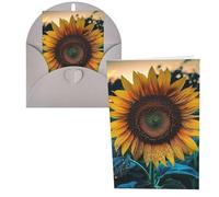 QMNSEHF Il più bel biglietto di auguri con girasole con buste Thank YouCard Biglietto di auguri di buon compleanno per donne uomini Natale Halloween matrimonio biglietti vuoti per tutte le occasioni
