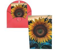 QMNSEHF Il più bel biglietto di auguri con girasole con buste Thank YouCard Biglietto di auguri di buon compleanno per donne uomini Natale Halloween matrimonio biglietti vuoti per tutte le occasioni