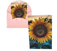 QMNSEHF Il più bel biglietto di auguri con girasole con buste Thank YouCard Biglietto di auguri di buon compleanno per donne uomini Natale Halloween matrimonio biglietti vuoti per tutte le occasioni