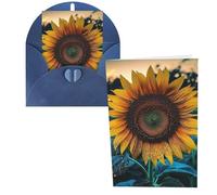 QMNSEHF Il più bel biglietto di auguri con girasole con buste Thank YouCard Biglietto di auguri di buon compleanno per donne uomini Natale Halloween matrimonio biglietti vuoti per tutte le occasioni