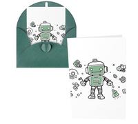 QMNSEHF Line robot biglietto di auguri con buste Thank YouCard Biglietto di buon compleanno per donne uomini Natale Halloween matrimonio biglietti di auguri vuoti per tutte le occasioni 4x6
