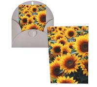 QMNSEHF Molti bellissimi girasoli biglietto di auguri con buste Thank YouCard Biglietto di auguri di buon compleanno per donne uomini Natale Halloween matrimonio biglietti vuoti per tutte le occasioni