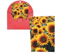 QMNSEHF Molti bellissimi girasoli biglietto di auguri con buste Thank YouCard Biglietto di auguri di buon compleanno per donne uomini Natale Halloween matrimonio biglietti vuoti per tutte le occasioni