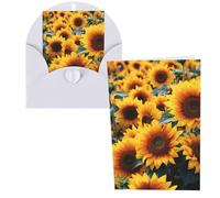 QMNSEHF Molti bellissimi girasoli biglietto di auguri con buste Thank YouCard Biglietto di auguri di buon compleanno per donne uomini Natale Halloween matrimonio biglietti vuoti per tutte le occasioni