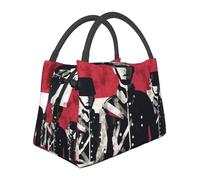 QMNSEHF Soldato davanti alla bandiera americana borsa per il pranzo per donne uomini borsa termica per il pranzo riutilizzabile a prova di perdite borsa termica per picnic lavoro
