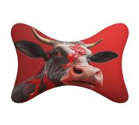 QMNVBDS Funny Animals - Cuscino poggiatesta per auto, confezione da 2, con cinghia regolabile, in memory foam, traspirante, rimovibile, per sedile auto, da viaggio, supporto per il collo, stile, uno