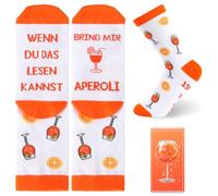 QMofeixiaodianQ Aperol Spritz Calzini per uomo e donna (taglia 36-42) - Calzini divertenti in cotone con motivo cocktail calzini Lillet, regalo per compleanno, Natale, carnevale, amanti del cocktail