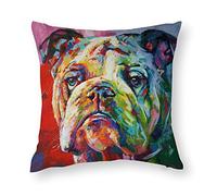 QMS - Federa per Cuscino Decorativo, Fodere Cuscini, Motivo: Bulldog Inglese, 45 x 45 cm