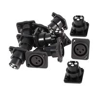QMseller, 12 connettori dritti per jack XLR femmina, colore nero e argento