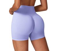 Qmttoae Pantaloncini da palestra senza cuciture da 11,4 cm per sollevamento glutei da donna, pantaloncini da allenamento per il controllo della pancia, ciclismo, yoga, Loto, S