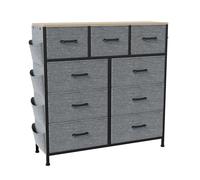 QMTXBYJ Cassettiera a 9 cassetti, cassettiera per camera da letto, mobile in tessuto, stile semplice ed elegante, armadio con cassetti con manico e gambe, 98,8 x 30 x 100 cm, credenza per camera da