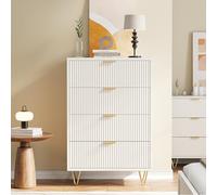 QMTXBYJ Cassettiera bianca con 4 cassetti, credenza con cassetti, cassettiera stretta, per camera da letto, soggiorno, corridoio, 60 x 34 x 91 cm