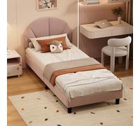 QMTXBYJ Lettino imbottito per bambini, 90 x 200 cm, letto singolo con rete a doghe e schienale, letto per ragazzi con rete a doghe, letto per bambini, 90 x 200 cm, struttura per letto per ragazze