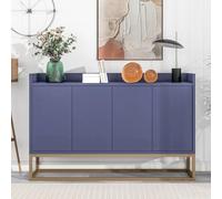 QMTXBYJ Mobile portaoggetti in legno, credenza da 120 cm, con 4 ante e 3 ripiani regolabili, credenza sala da pranzo, credenze cucina, armadio da cucina per soggiorno, 120 x 30 x 80 cm