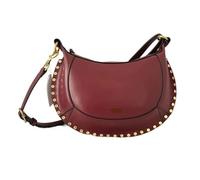 QMVDOJR Borsa classica con rivetti dorati Borsa a tracolla a forma di palla in pelle PU retrò con design a mezzaluna con cerniera(Red)