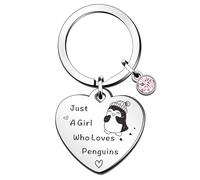 QMVMV Divertente portachiavi a forma di pinguino, regalo per amanti degli animali, regalo per amanti dei pinguini, regalo per donne e ragazze, portachiavi che amano i pinguini, Argento, Taglia unica