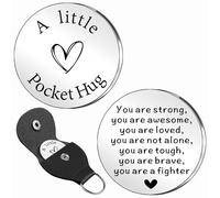 QMVMV Pocket Hug Token Pocket Hug Portachiavi in acciaio inox a doppia faccia Coin Regali ispiratori per malati di cancro amici must have hug regali per uomini donne