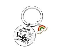 QMVMV, portachiavi da donna con scritta "You are my Sunshine, arcobaleno" per compleanno, San Valentino, Natale, per mamma, figlia, zia e nipote