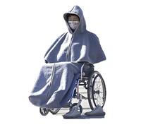 QMZDXH Scalda Sedia A Rotelle Antivento con Cerniera, Poncho Foderato per Sedia A Rotelle con Cappuccio, Antivento Leggero Coperta Sedia A con Cerniera, Resistente al Freddo E al Vento
