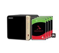 QNAP NAS desktop a 4 alloggiamenti - Storage collegato alla rete ad alte prestazioni con capacità di 12 TB e RAID 5 preconfigurato - Bundle HDD IronWolf di Seagate - Ideale per backup, file