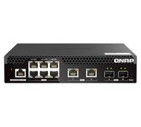 QNAP QSW-M2106R-2S2T-US Switch di rete gestito a 10 porte 10GbE e 2,5GbE. Layer 2, gestione Web, montaggio su desktop/rack (mezza larghezza)