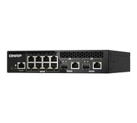 QNAP Switch gestito Layer 2 a mezza larghezza 10GbE a 10 porte con 2 porte SFP+/RJ45 Combo 10GbE e 8 porte RJ45 da 2,5 GbE (QSW-M2108R-2C-US)