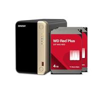 QNAP TS-264-8G-24WD-US NAS desktop ad alte prestazioni a 2 alloggiamenti con capacità di archiviazione di 4 TB, pacchetto HDD preconfigurato RAID1 WD Red Plus
