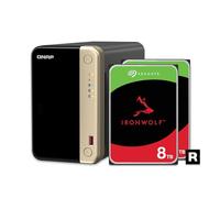 QNAP TS-264-8G-28ST-US NAS desktop ad alte prestazioni a 2 alloggiamenti con capacità di archiviazione di 8 TB, bundle HDD IronWolf di Seagate RAID 1 preconfigurato