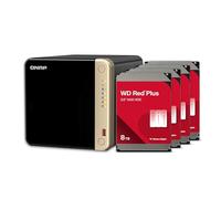 QNAP TS-464-8G-48WD-US NAS desktop ad alte prestazioni a 4 alloggiamenti con capacità di archiviazione di 24 TB, pacchetto HDD preconfigurato RAID 5 WD Red Plus