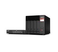 QNAP TS-473A + QSW-1105-5T Bundle Pack NAS Tower Ryzen Embedded V1500B 8 GB DDR4
