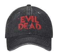 QNBUFOY Cotone Lavato Unisex The Evil Dead Movie Red Film Berretto da Baseball Retro Distressed Denim Lavato Sun cap Regalo Regolabile