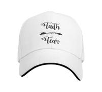 QNBUFOY Traspirante Fede Oltre La Paura Berretti da Baseball Hip Hop Sandwich cap Uomo Donna Regolabile Cappello Sport All'aperto Regalo