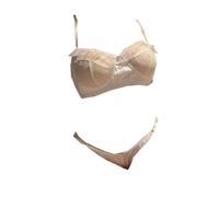 QNCLO Bikini aderente da donna cosplay anime giapponese in seta ghiaccio trasparente, Bianco 1, taglia unica