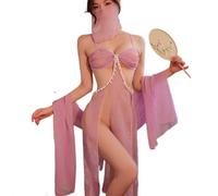 QNCLO Costume da cosplay per donna, abito da geisha in stile giapponese e cinese, intimo da ballerina sexy, Viola1., taglia unica