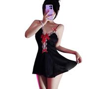 QNCLO Vestito sexy da donna in pizzo per cosplay giapponese, nero 1