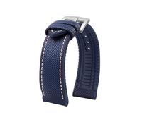 QNGMKBKTDZ Cinturino in caucciù di nylon tela 20mm 22mm 24mm cinturino da uomo adatto for Omega adatto for Breitling adatto for Avengers adatto for accessori for orologi serie Longines(Blue white-S pi