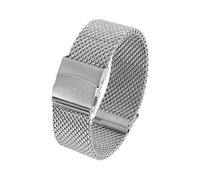 QNGMKBKTDZ Cinturino In Metallo Milanese 1.0mm 0.6mm Bracciale In Maglia Cinturino In Acciaio Inossidabile Adatto For IWC Adatto For Braccialetti Omega 12/14/16/18/20mm 22mm 24mm(1.0mm Mesh Silver,20m