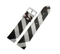 QNGMKBKTDZ Cinturino in pelle con motivo a quadri a smontaggio rapido da 12, 14, 16, 18, 20, 22 mm, bracciale marrone nero, adatto for orologio da uomo e da donna.(Black silver A,20mm)